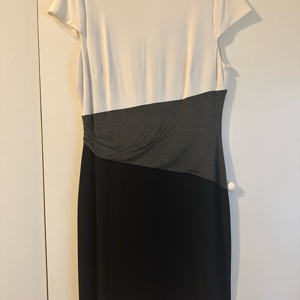 Ralph Lauren Black and White Asymmetrical Sheath Dress